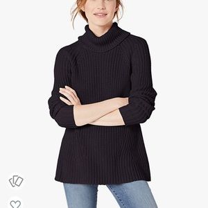 Goodthreads  High Neck Oversized Knitted Sweater Size Medium Chuncky Navy Winter